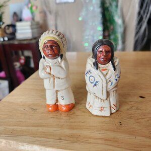 Antique Native Americans Salt and Pepper Shakers